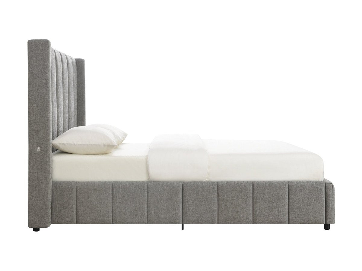 Winnie Channel Bed - Gray - Queen
