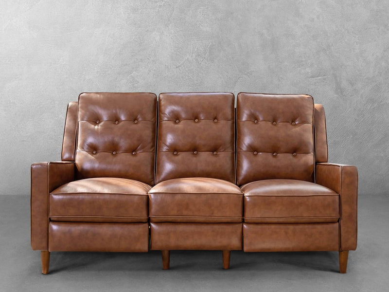 holloway mid-century leather reclining sofa
