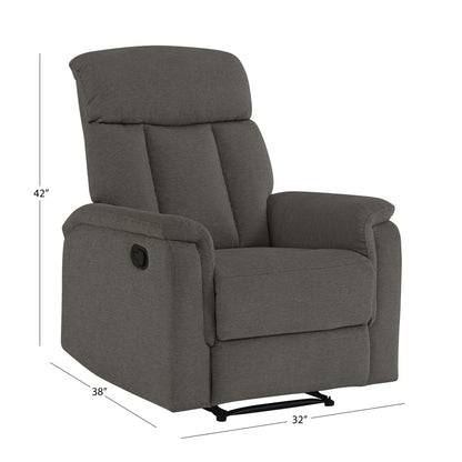 Irving Fabric Manual Recliner - Gray