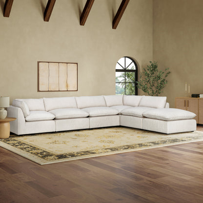 Luxe Boucle 6pc L-Shaped Sectional, Oat