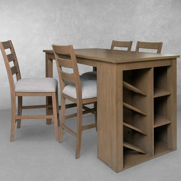 Keefe 5 piece discount solid wood dining set