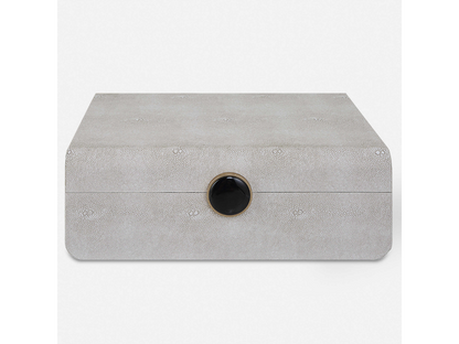 Abbyson Home Landry White Shagreen Box