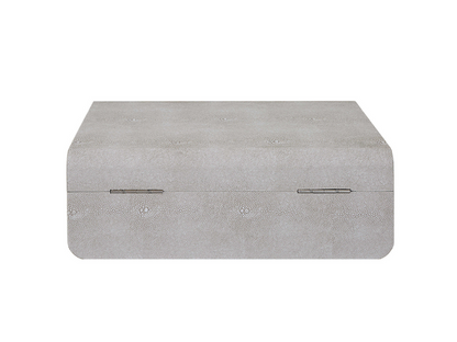 Abbyson Home Landry White Shagreen Box