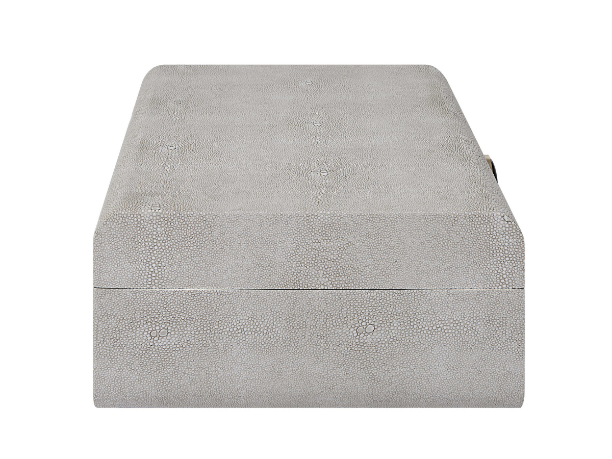 Abbyson Home Landry White Shagreen Box