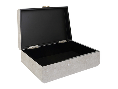 Abbyson Home Landry White Shagreen Box