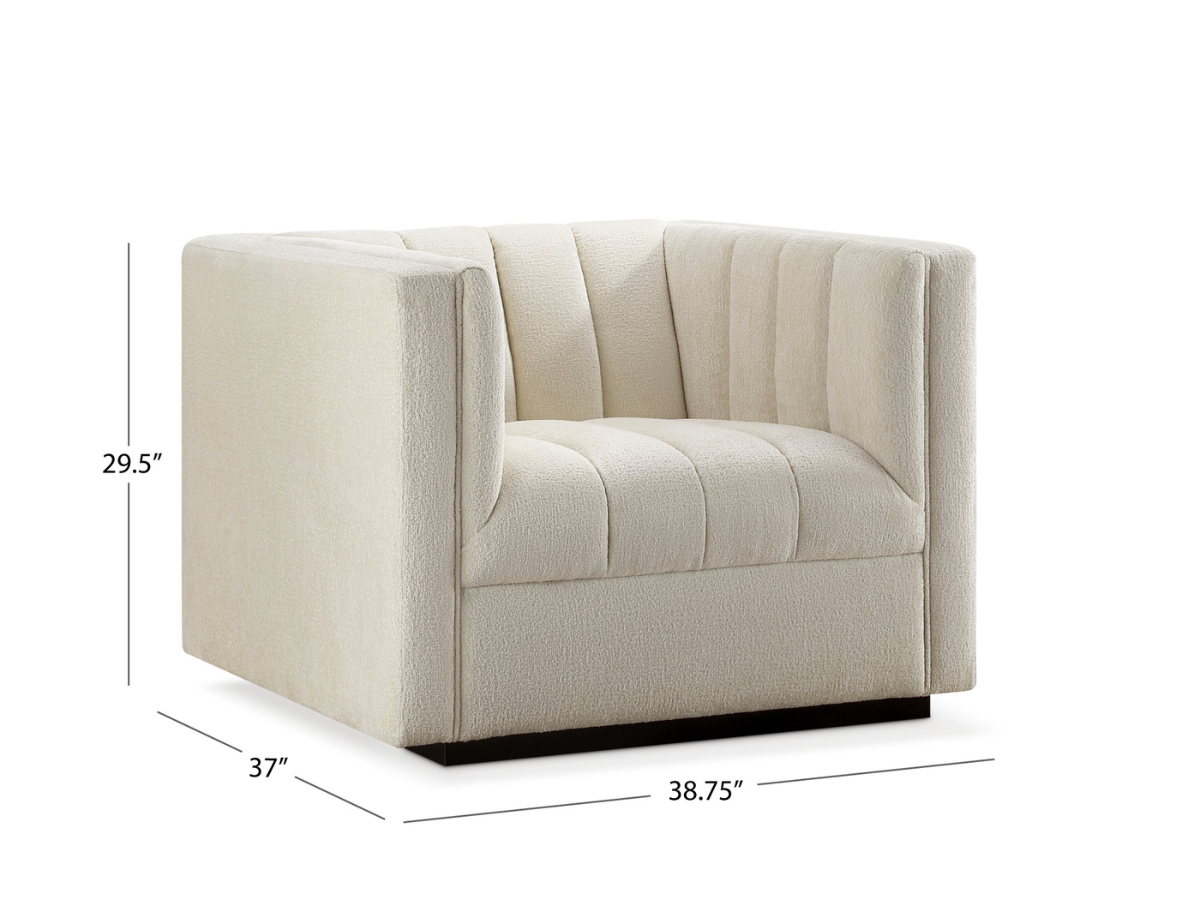 Lavish Upholstered Fabric Channel Chair