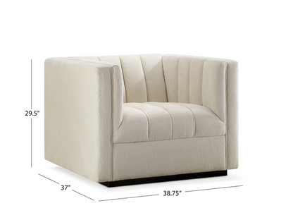 Lavish Upholstered Fabric Channel Chair