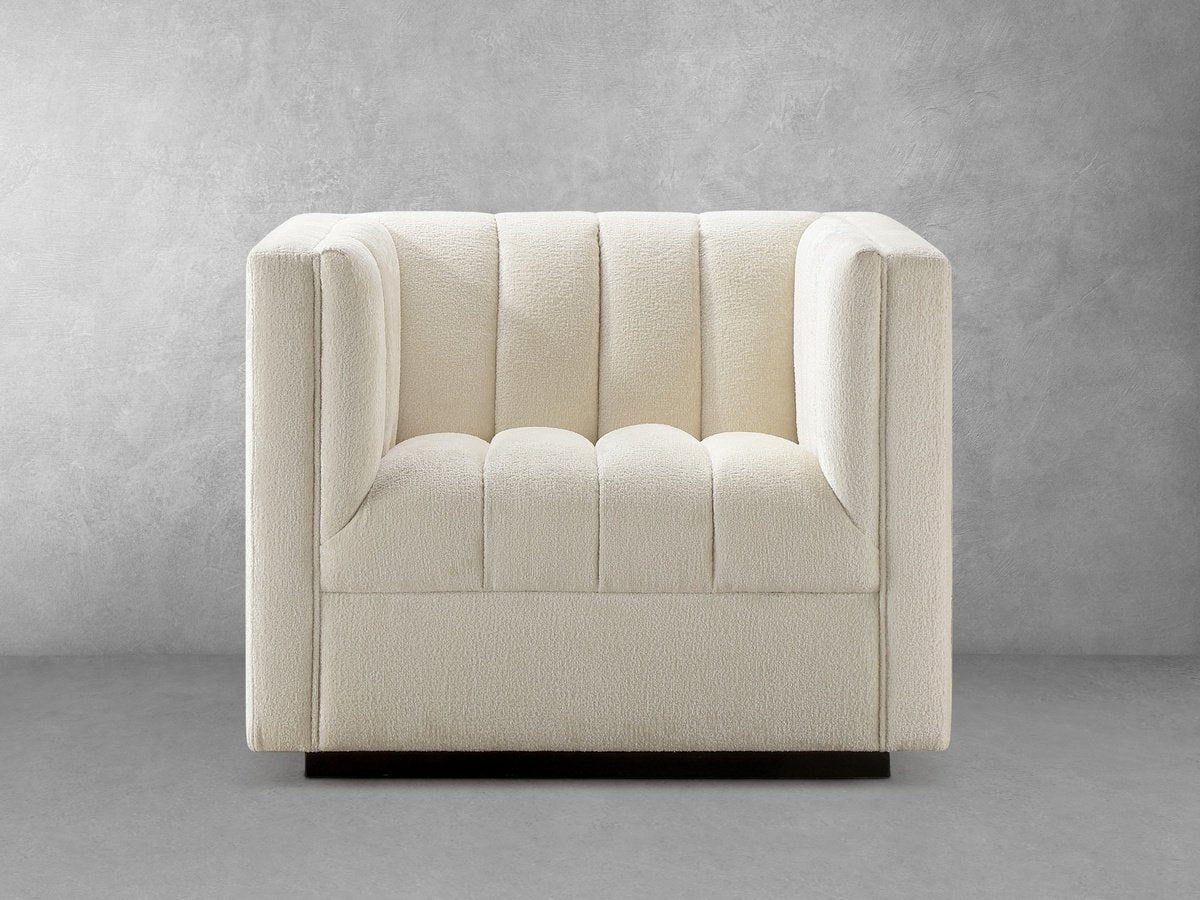 Lavish Upholstered Fabric Channel Chair