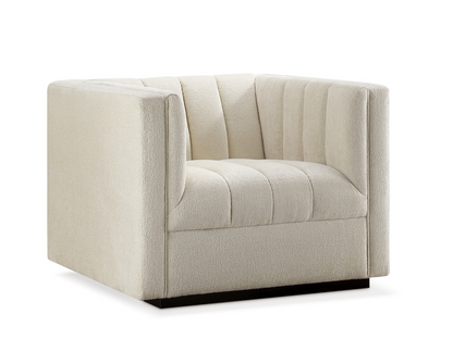 Lavish Upholstered Fabric Channel Chair