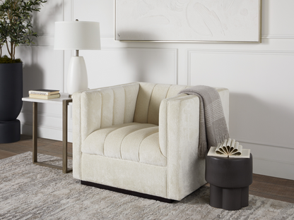 Lavish Upholstered Fabric Channel Chair