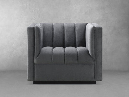 Lavish Upholstered Fabric Channel Chair