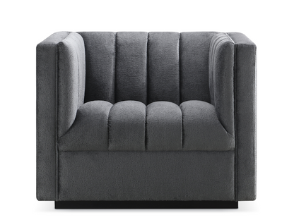 Lavish Upholstered Fabric Channel Chair