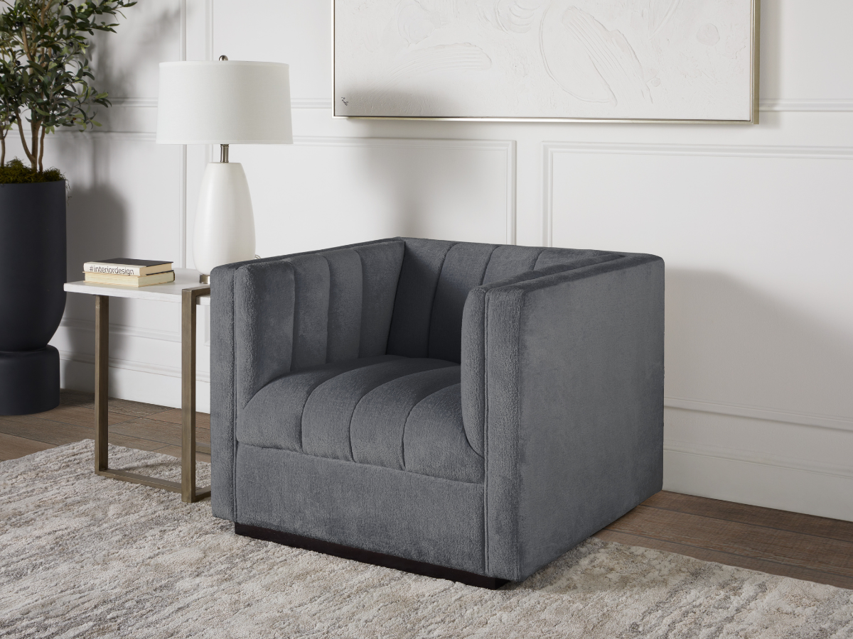 Lavish Upholstered Fabric Channel Chair