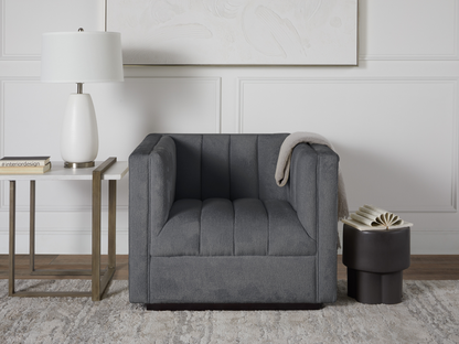 Lavish Upholstered Fabric Channel Chair