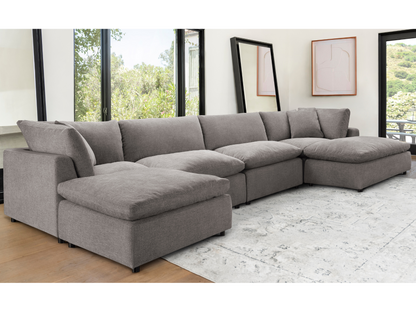 JoJo Fletcher Luxe Feather and Down 6-pc U-Shaped Sectional Set