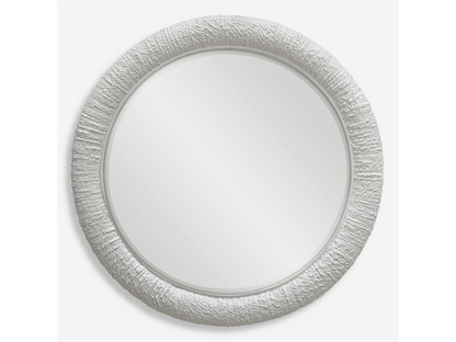 Abbyson Home Marine White Round Mirror