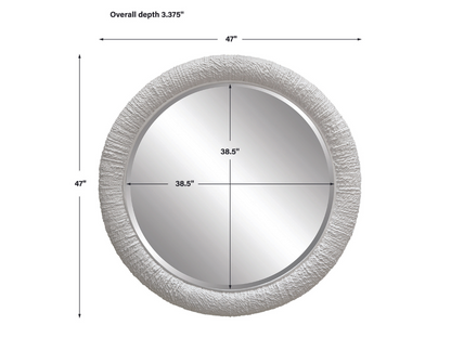 Abbyson Home Marine White Round Mirror