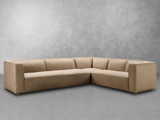 Matteo Nubuck Leather Sectional - Saddle