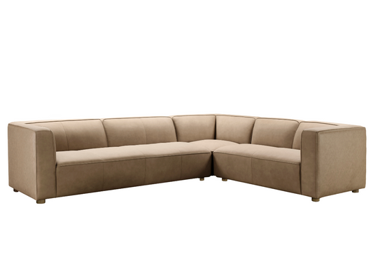 Matteo Nubuck Leather Sectional - Saddle