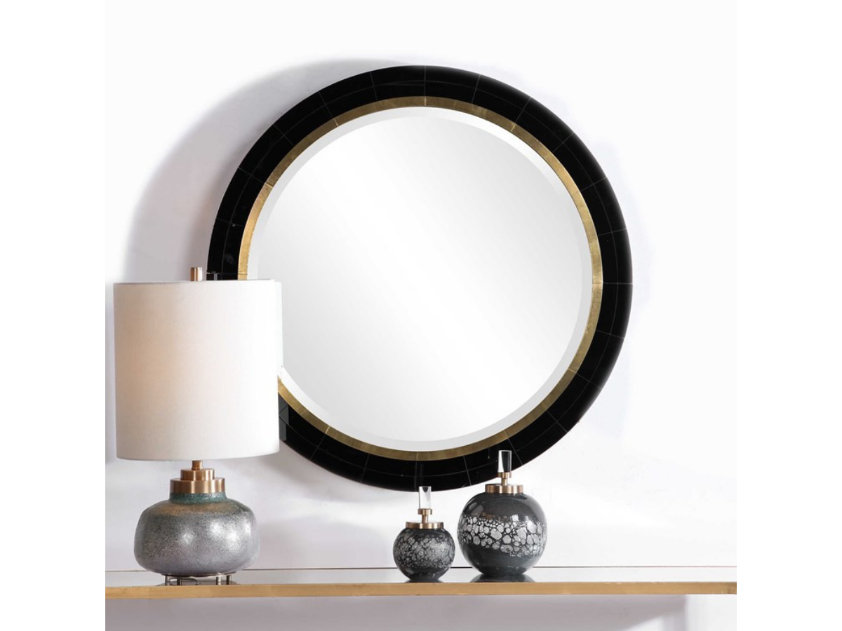 Abbyson Home Neri Tiled Round Mirror