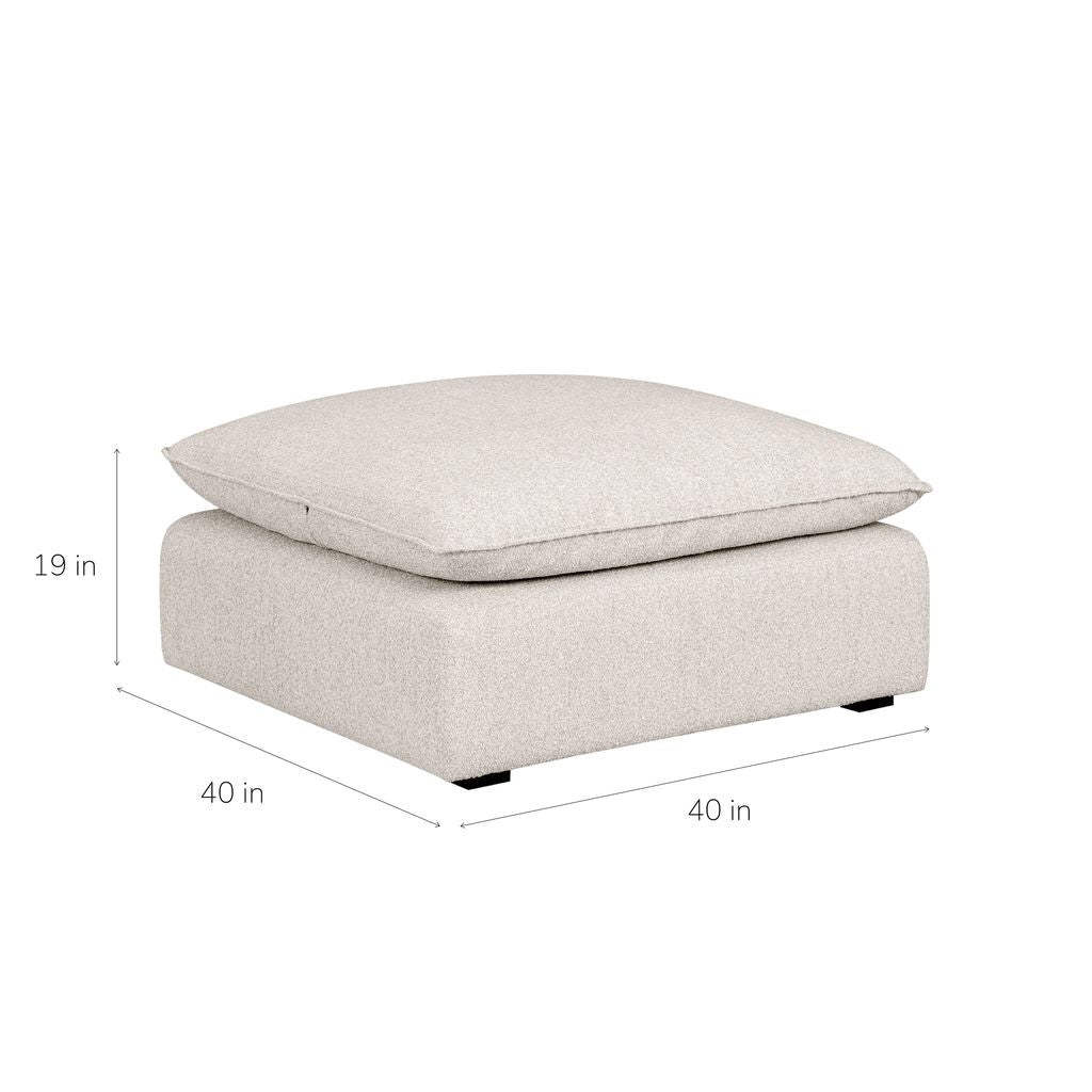 Luxe Boucle Ottoman, Oat