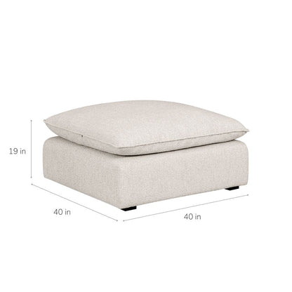 Luxe Boucle Ottoman, Oat
