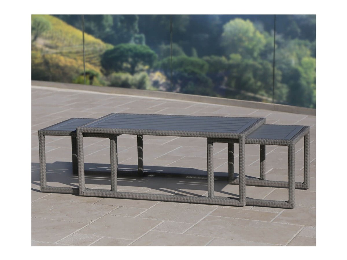 Monaco 3-piece Nesting Table Set, Navy Default Title