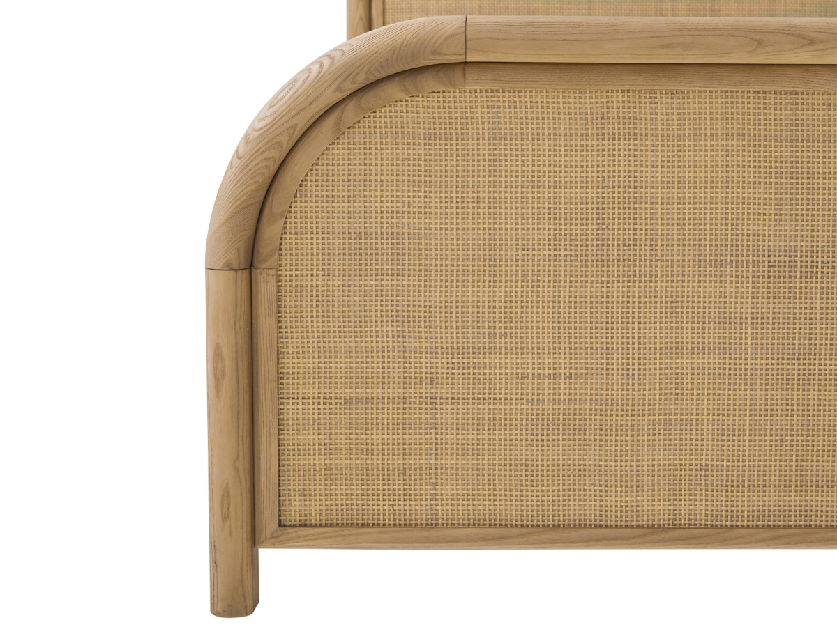 JoJo Fletcher Pauline Oak & Natural Cane Bed