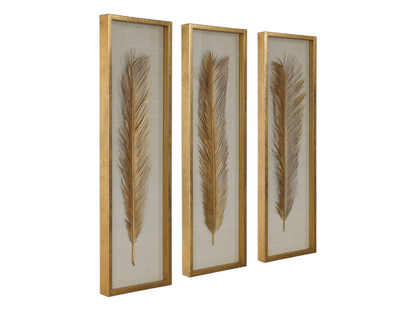 Abbyson Home Placid Gold Leaf Shadow Box, Set of 3