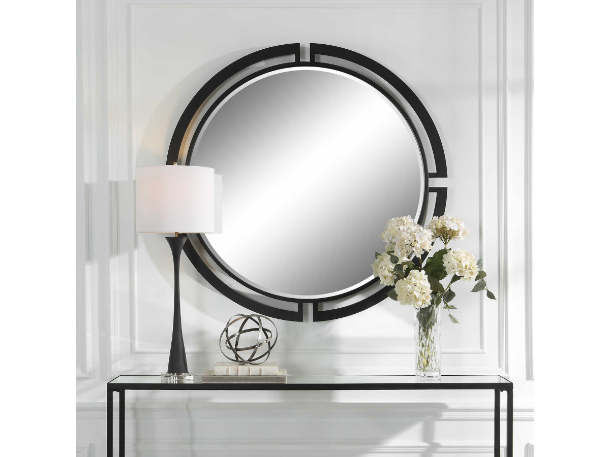 Abbyson Home Quay Modern Round Mirror