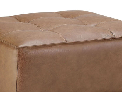 Wallingford Top Grain Leather Ottoman, Camel Default Title