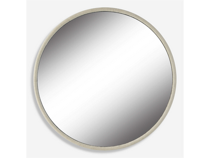 Abbyson Home Reba White Round Mirror