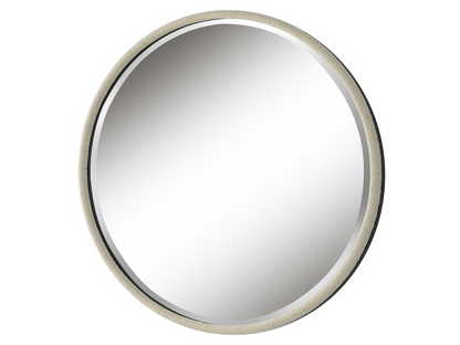 Abbyson Home Reba White Round Mirror