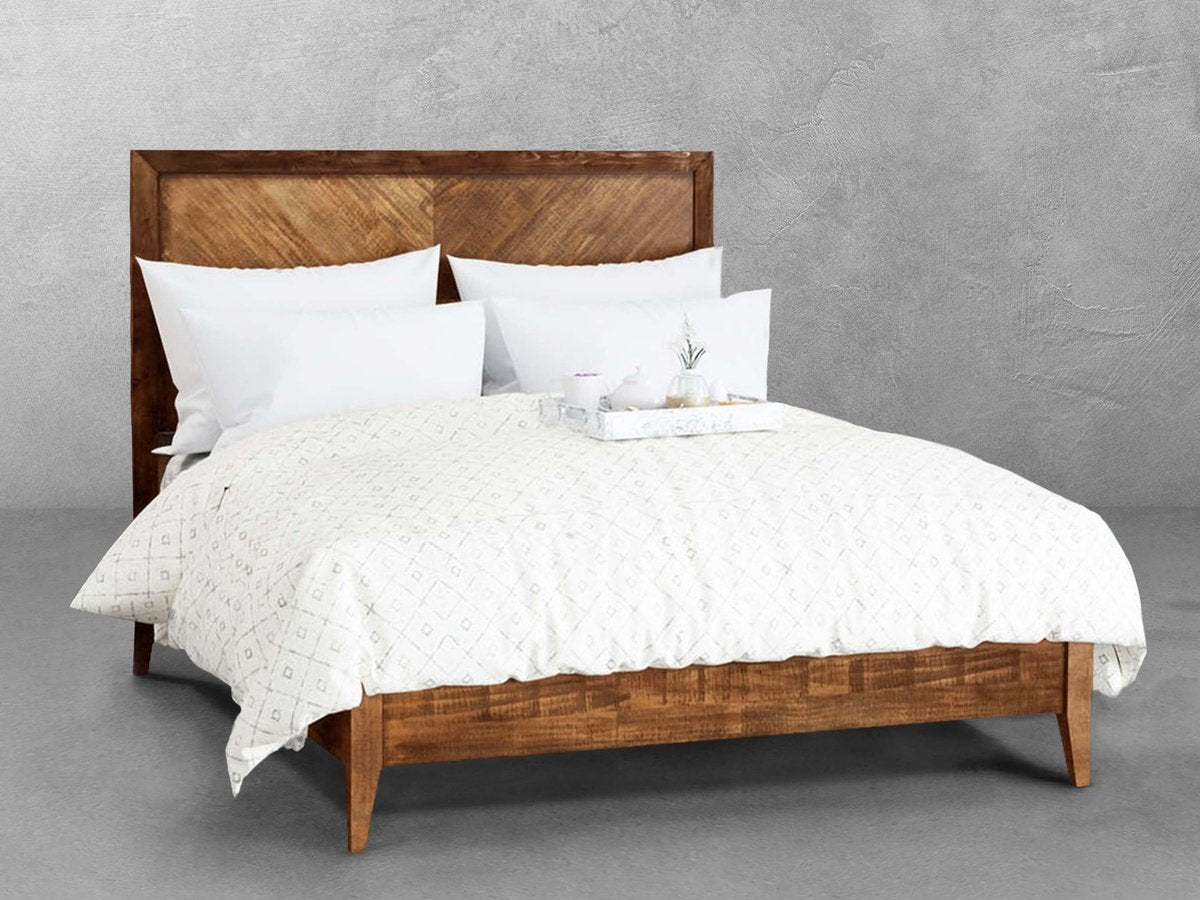 Retro Wood Platform Bed