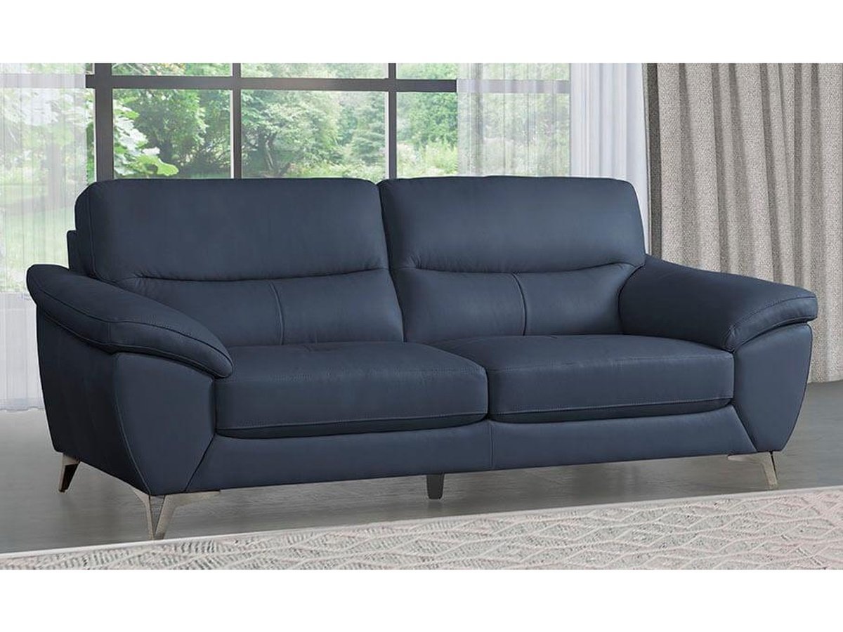 Cadence Top Grain Leather Sofa, Blue Default Title