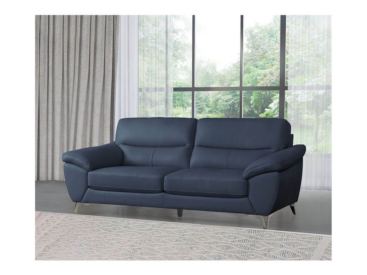 Cadence Top Grain Leather Sofa, Blue Default Title