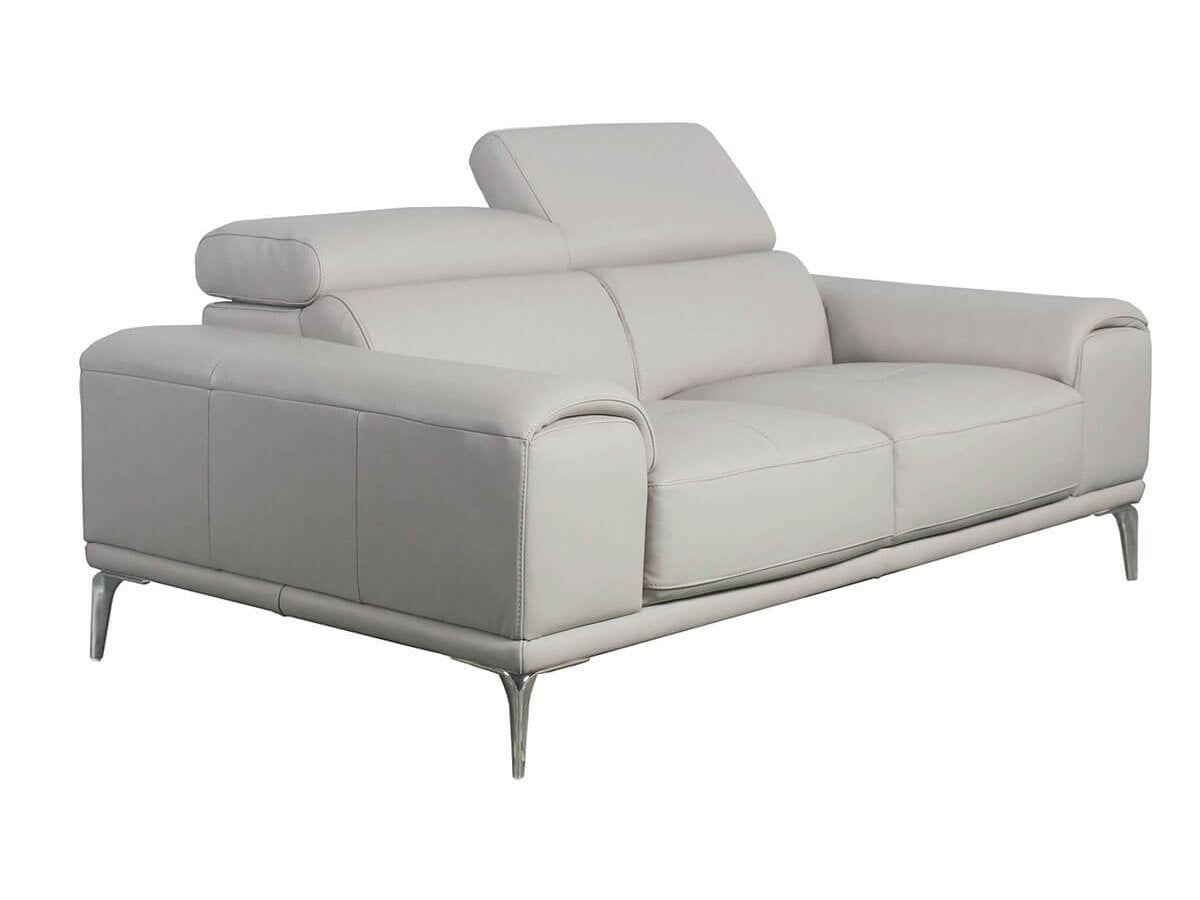 Quinton Leather Loveseat, Grey Default Title