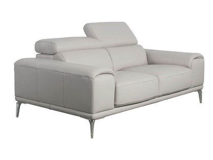 Quinton Leather Loveseat, Grey Default Title
