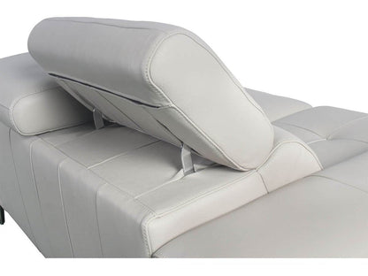 Quinton Leather Loveseat, Grey Default Title