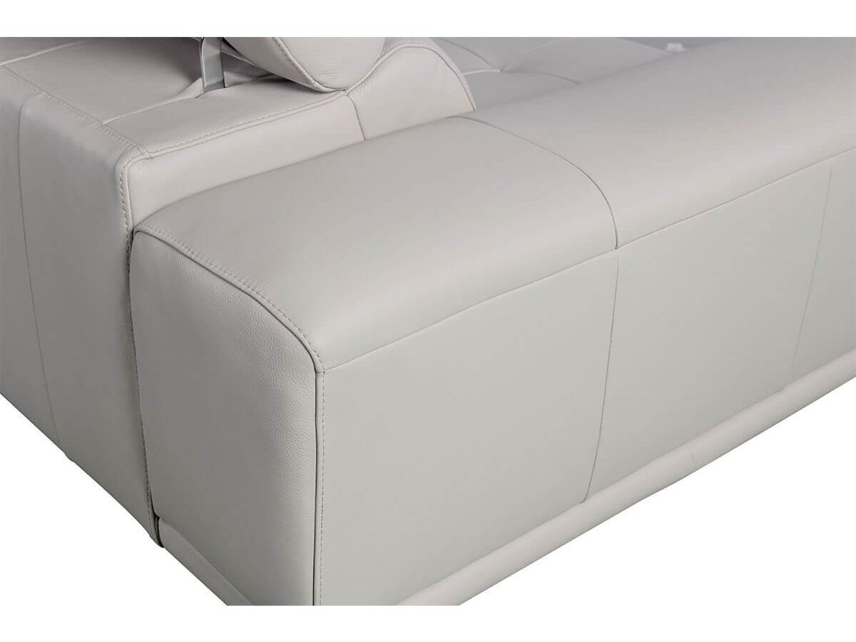 Quinton Leather Loveseat, Grey Default Title