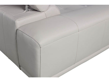 Quinton Leather Loveseat, Grey Default Title