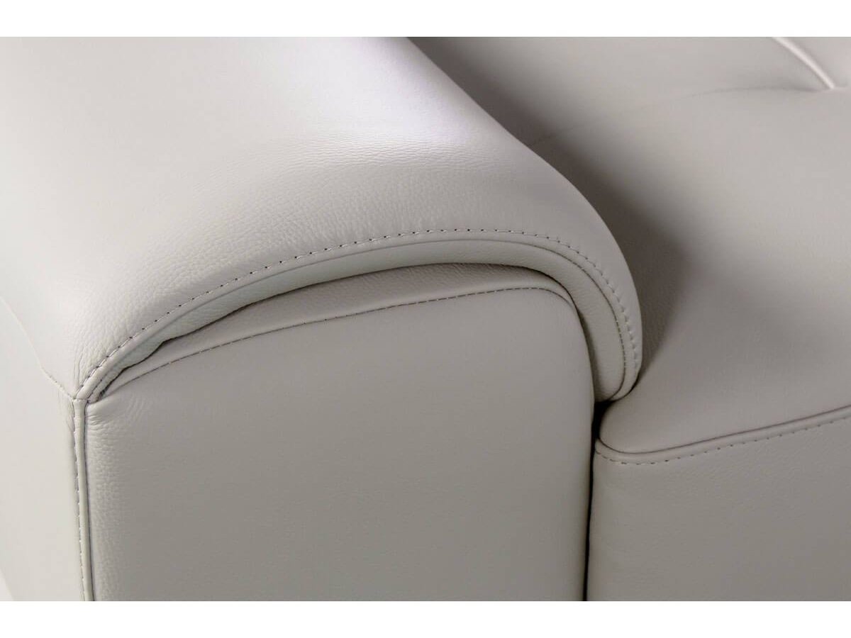 Quinton Leather Loveseat, Grey Default Title