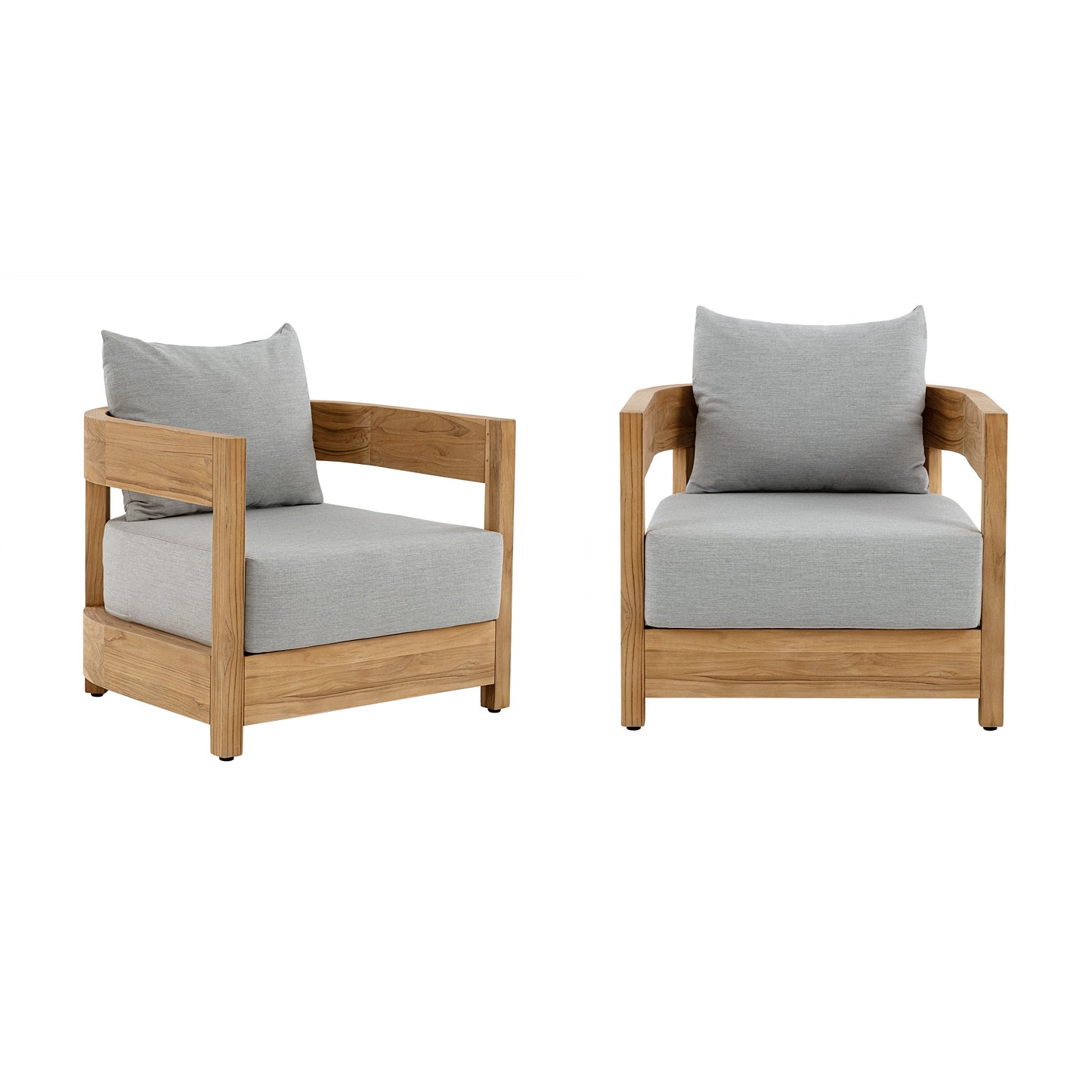 Santino® Outdoor Armchair - Gray Fabric with Teak Frame