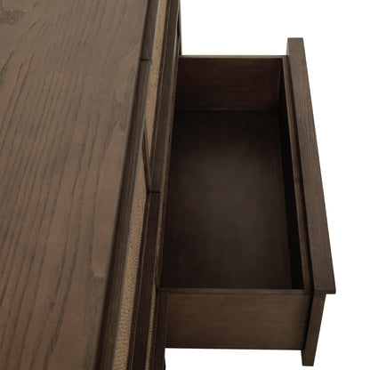Sawyer Oak & Grasscloth Dresser, Brown