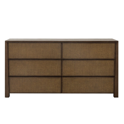 Sawyer Oak & Grasscloth Dresser, Brown