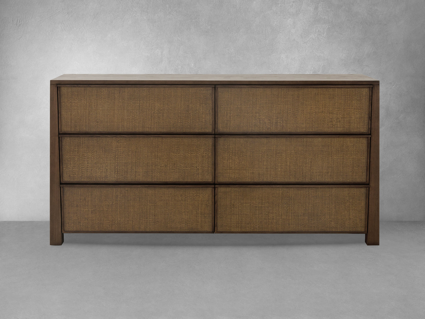 Sawyer Oak & Grasscloth Dresser, Brown