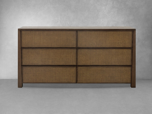 Sawyer Oak & Grasscloth Dresser, Brown