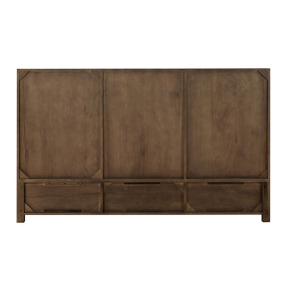 Sawyer Oak & Grasscloth Bed, Brown - King