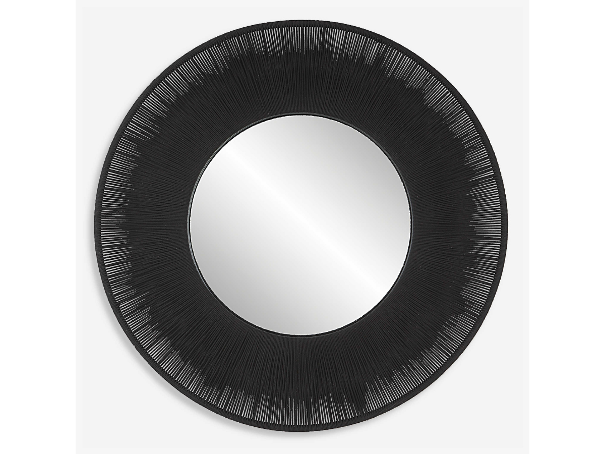 Abbyson Home Scyla Black Round Mirror