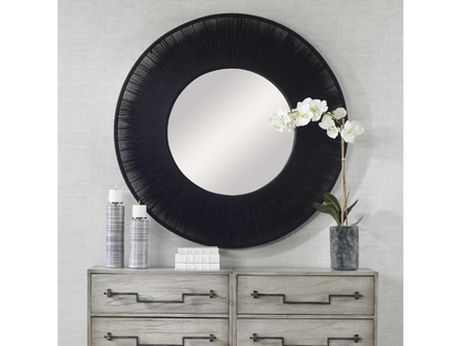 Abbyson Home Scyla Black Round Mirror